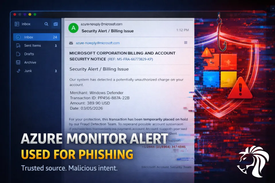 Azure Monitor Abuse: Callback Phishing Disguised as Microsoft Alerts