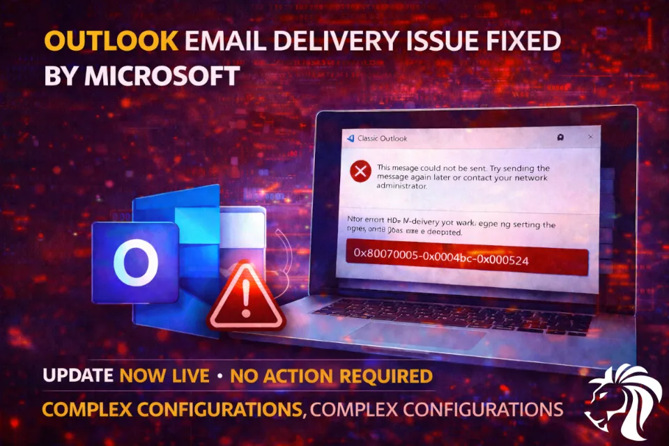 Microsoft Fixes Outlook Email Delivery Issue Affecting Classic Outlook Users