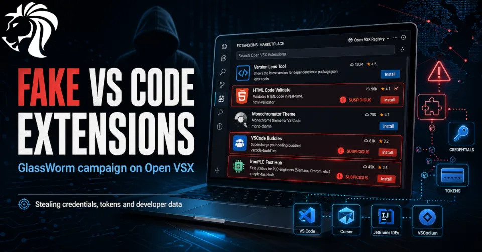 GlassWorm v2: Fake VS Code Extensions Target Developers Through Open VSX