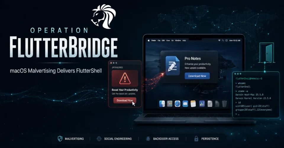 Operation FlutterBridge: macOS Malvertising Campaign Delivers New FlutterShell Backdoor