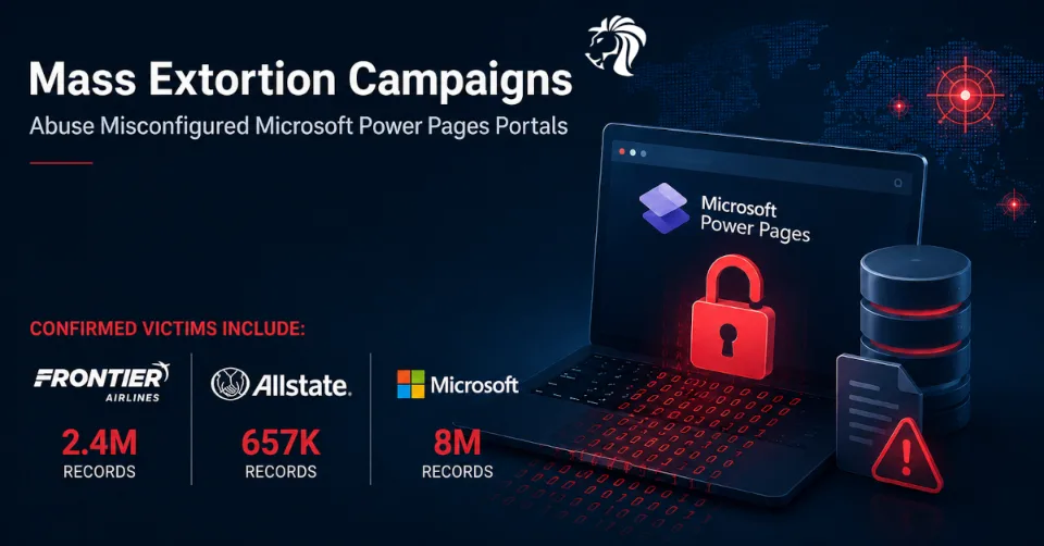 Mass Extortion Campaigns Abuse Misconfigured Microsoft Power Pages Portals