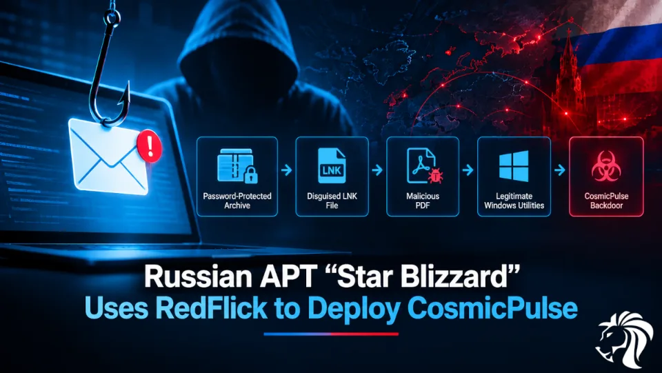 Russian APT Star Blizzard Uses RedFlick Phishing Chain to Deploy CosmicPulse Backdoor