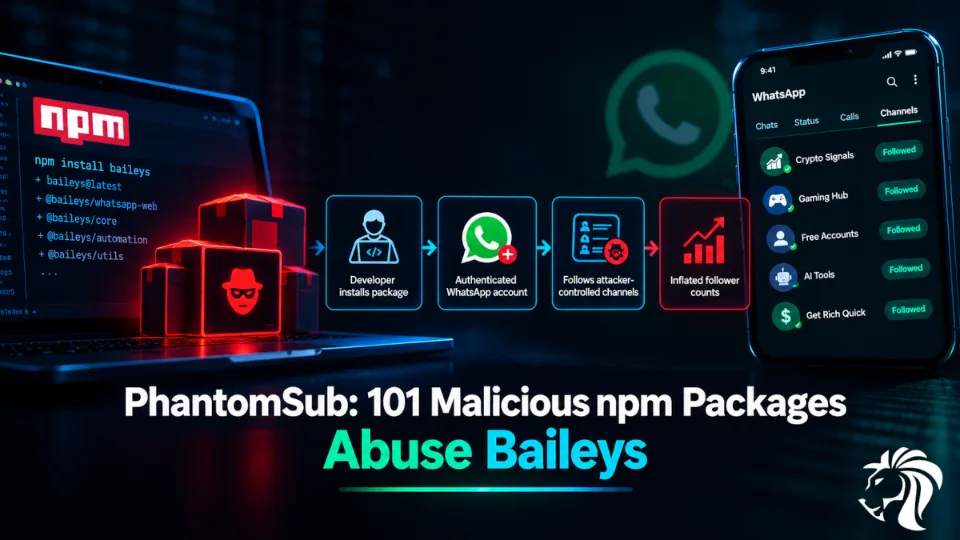 PhantomSub: 101 Malicious npm Packages Abuse Baileys to Manipulate WhatsApp Accounts