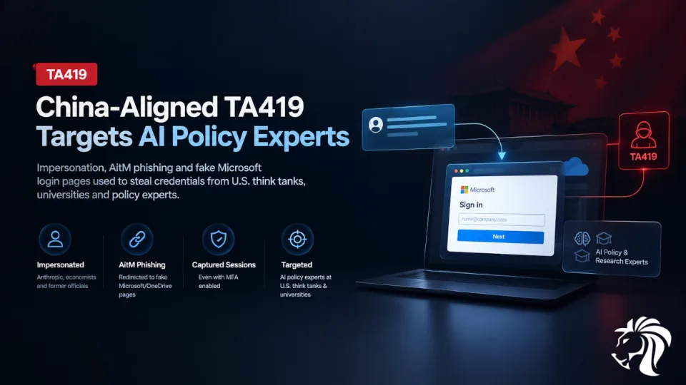 China-Aligned TA419 Targets U.S. AI Policy Experts with AitM Phishing